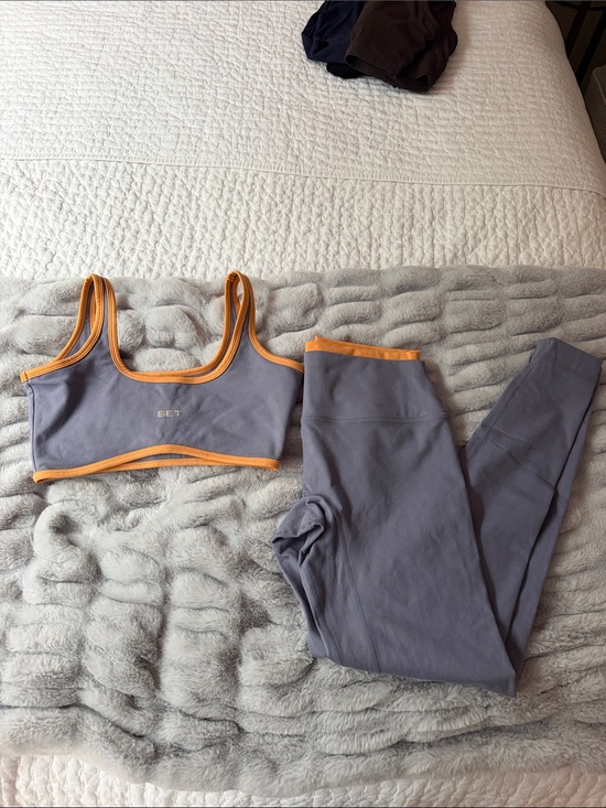 SET Active Pants - SET ACTIVE Sports Bra & Legging Set with Orange Trim